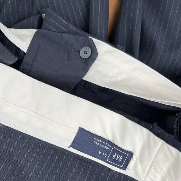 Gap Modern Boot Pants 4R Blue Pinstripe Slacks Trousers NWOT - Picture 8 of 8
